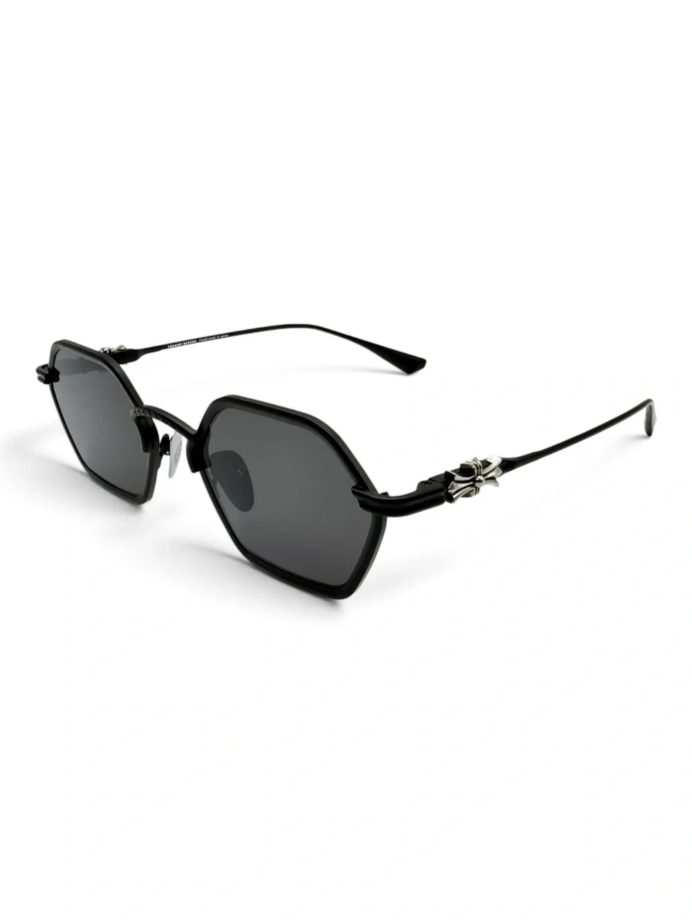 Chrome Hearts Black Sunglasses with Black Pebbled Leather Case